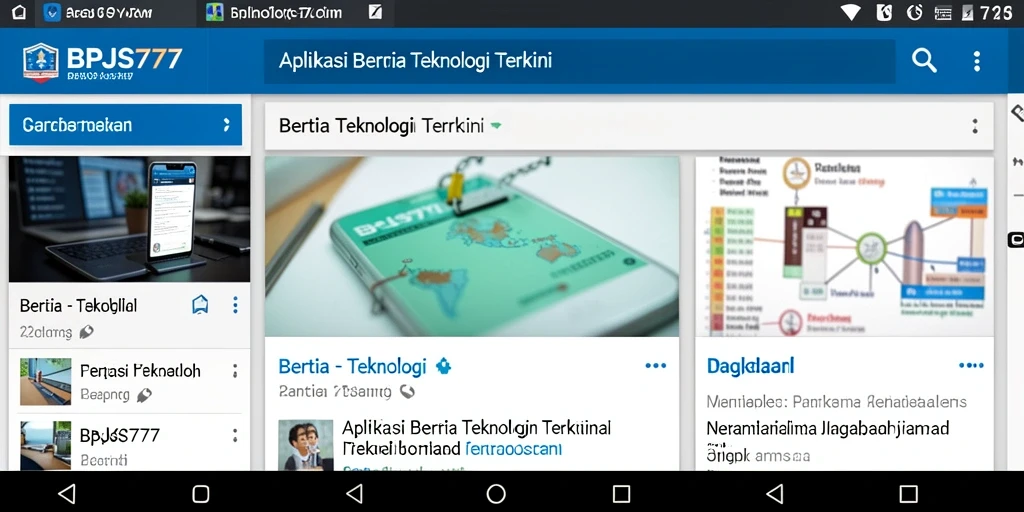 Tampilan antarmuka aplikasi BPJS777 dengan berita teknologi terbaru.