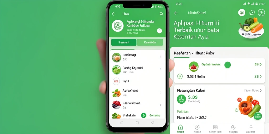 Tampilan antarmuka aplikasi H03 untuk menghitung kalori dengan mudah.