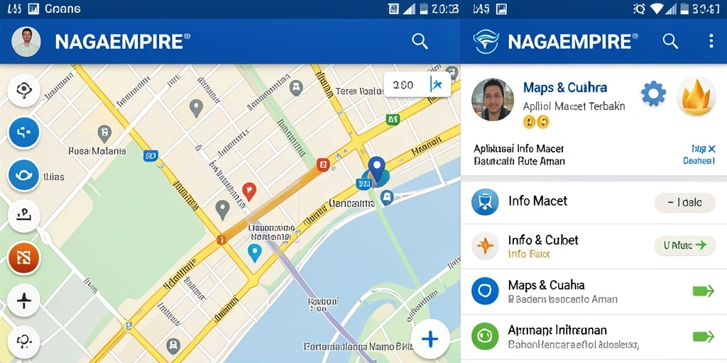 Tampilan antarmuka NAGAEMPIRE dengan fitur info kemacetan.